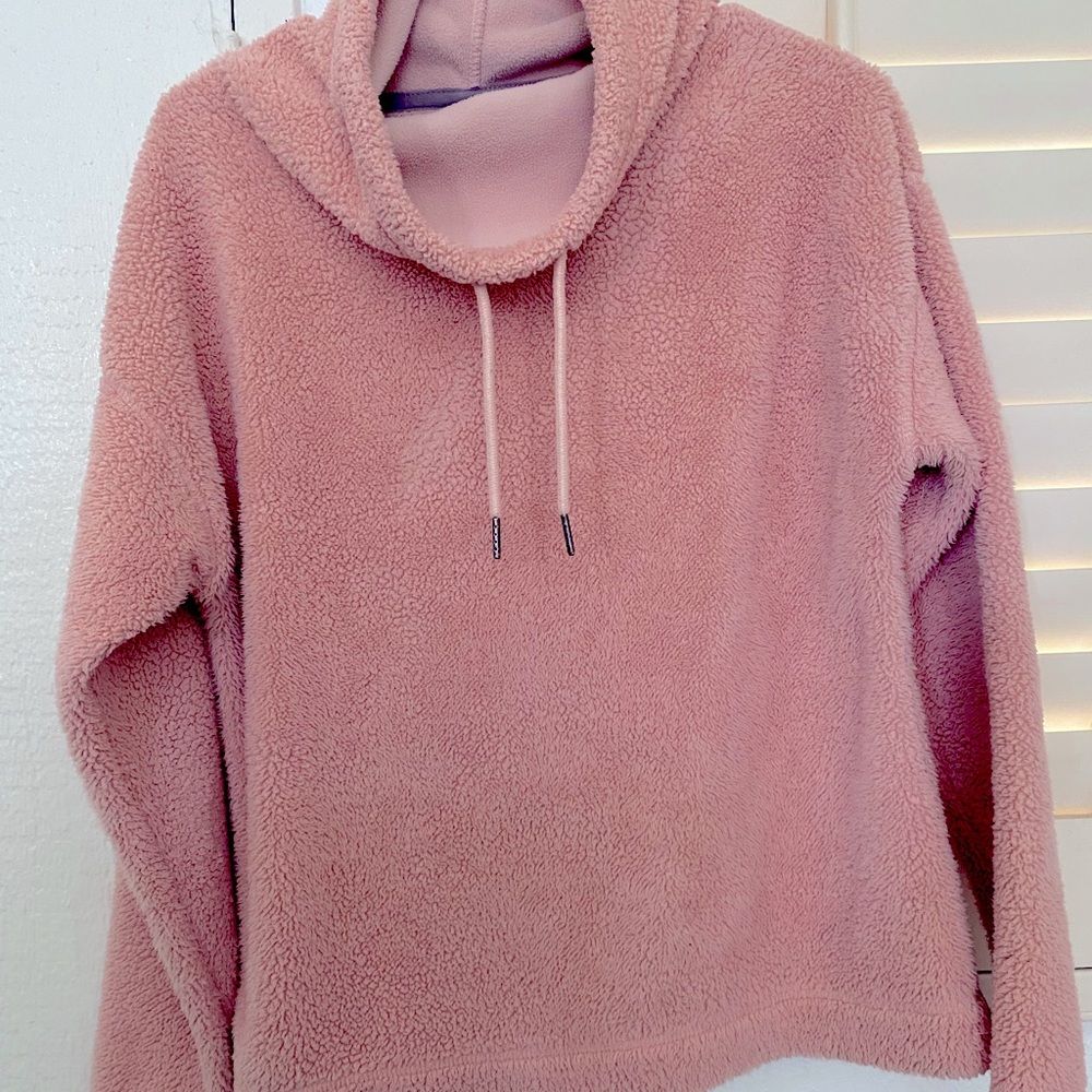 Champion Pink Faux Fur Cowl Neck Sweater